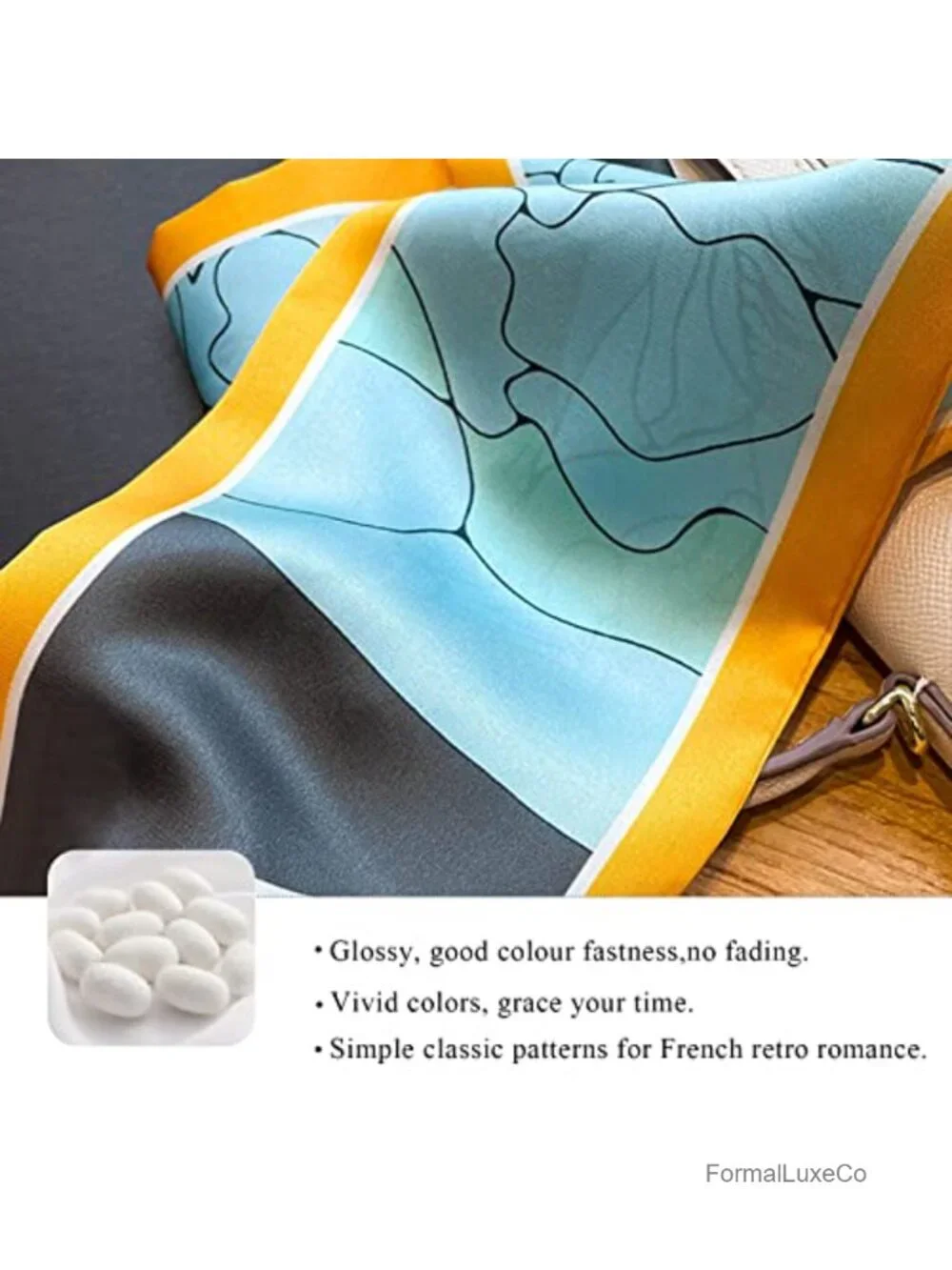 Skinny Silk Scarf Women Easy Pull-Through Narrow Long Neckerchief French Retro